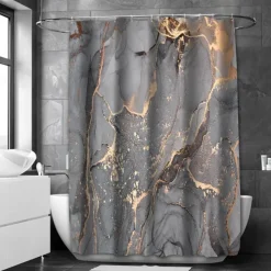 Shower Curtain with Hooks 180cm*180cm(70