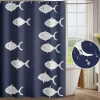 Shower Curtain with Hooks 180cm*180cm(70"*70") Polyester Washable Waterproof Ocean Sea Weeds Pattern Bathroom Decor