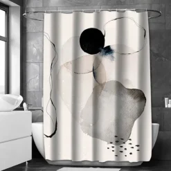 Shower Curtain with Hooks 180cm*180cm(70