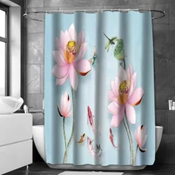 Shower Curtain with Hooks 180cm*180cm(70