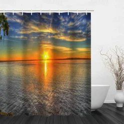 Shower Curtain with Hooks 180cm*180cm(70