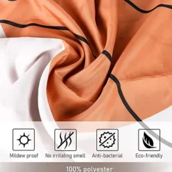 Shower Curtain with Hooks 180cm*180cm(70