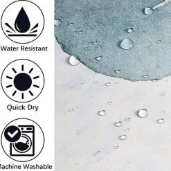 Shower Curtain with Hooks 180cm*180cm(70