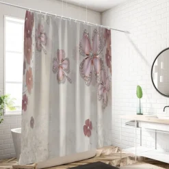 Shower Curtain with Hooks 180cm*180cm(70