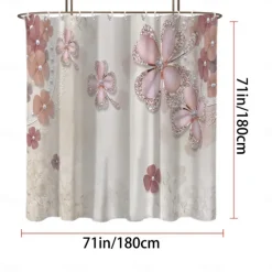Shower Curtain with Hooks 180cm*180cm(70