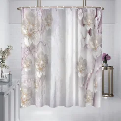 Shower Curtain with Hooks 180cm*180cm(70