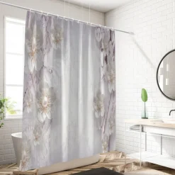 Shower Curtain with Hooks 180cm*180cm(70