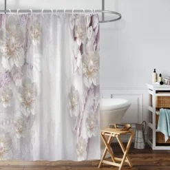 Shower Curtain with Hooks 180cm*180cm(70