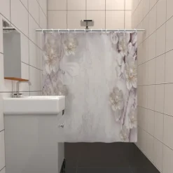 Shower Curtain with Hooks 180cm*180cm(70