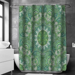 Shower Curtain with Hooks 180cm*180cm(70