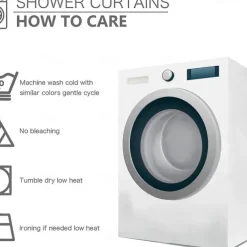 Shower Curtain with Hooks 180cm*180cm(70