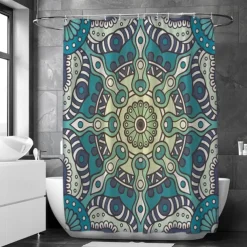 Shower Curtain with Hooks 180cm*180cm(70