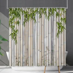 Shower Curtain with Hooks 180cm*180cm(70