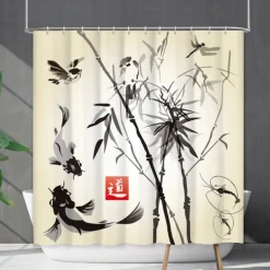 Shower Curtain with Hooks 180cm*180cm(70