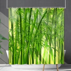 Shower Curtain with Hooks 180cm*180cm(70