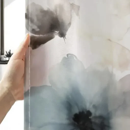 Shower Curtain with Hooks 180cm*180cm(70"*70") Polyester Washable Waterproof Pattern Bathroom Bathtub Decor Botanical Floral