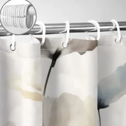 Shower Curtain with Hooks 180cm*180cm(70