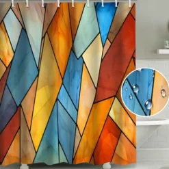 Shower Curtain with Hooks 180cm*180cm(70"*70") Polyester Washable Waterproof Pattern Bathroom Bathtub Decor Abstract
