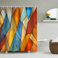 Shower Curtain with Hooks 180cm*180cm(70