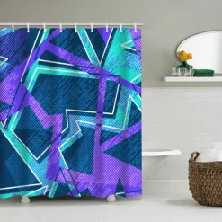 Shower Curtain with Hooks 180cm*180cm(70