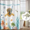 Shower Curtain with Hooks 180cm*180cm(70"*70") Polyester Washable Waterproof Pattern Bathroom Bathtub Decor Animal Abstract