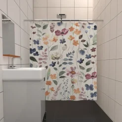 Shower Curtain with Hooks 180cm*180cm(70