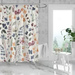 Shower Curtain with Hooks 180cm*180cm(70
