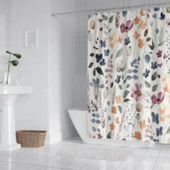 Shower Curtain with Hooks 180cm*180cm(70