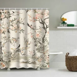 Shower Curtain with Hooks 180cm*180cm(70
