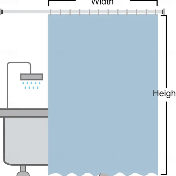 Shower Curtain with Hooks 180cm*180cm(70"*70") Polyester Washable Waterproof Ocean Landscape Pattern