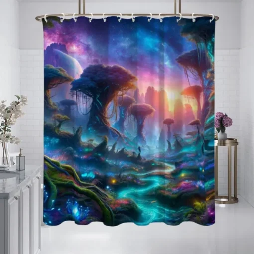 Shower Curtain with Hooks 180cm*180cm(70"*70") Polyester Washable Waterproof Pattern Bathroom Bathtub Decor Van Gogh Oil painting Tree of Life
