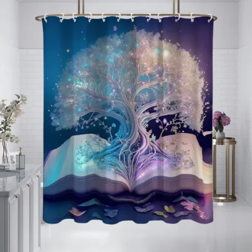 Shower Curtain with Hooks 180cm*180cm(70"*70") Polyester Washable Waterproof Pattern Bathroom Bathtub Decor Van Gogh Oil painting Tree of Life