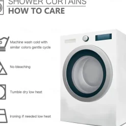 Shower Curtain with Hooks 180cm*180cm(70