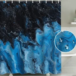 Shower Curtain with Hooks 180cm*180cm(70"*70") Polyester Washable Waterproof Pattern Bathroom Bathtub Decor Abstract Graffiti