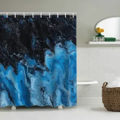 Shower Curtain with Hooks 180cm*180cm(70