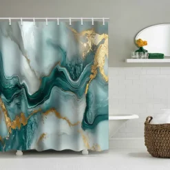 Shower Curtain with Hooks 180cm*180cm(70