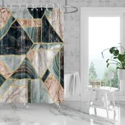 Shower Curtain with Hooks 180cm*180cm(70