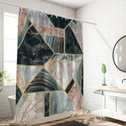 Shower Curtain with Hooks 180cm*180cm(70