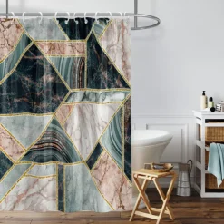 Shower Curtain with Hooks 180cm*180cm(70