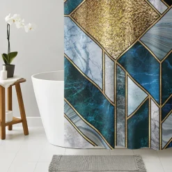 Shower Curtain with Hooks 180cm*180cm(70