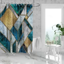 Shower Curtain with Hooks 180cm*180cm(70