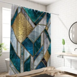 Shower Curtain with Hooks 180cm*180cm(70