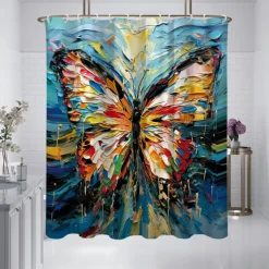 Shower Curtain with Hooks 180cm*180cm(70