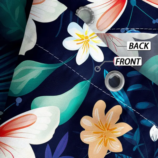 Shower Curtain with Hooks 180cm*180cm(70"*70") Polyester Washable Waterproof Plant Flower Pattern Bathroom Bathtub Decor