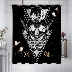 Shower Curtain with Hooks 180cm*180cm(70