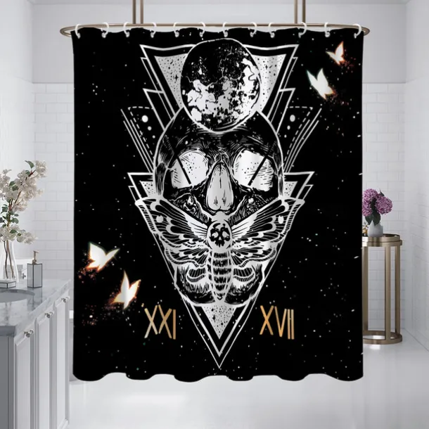 Shower Curtain with Hooks 180cm*180cm(70"*70") Polyester Washable Waterproof Plant Flower Pattern Bathroom Bathtub Decor