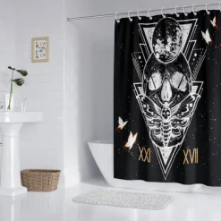 Shower Curtain with Hooks 180cm*180cm(70