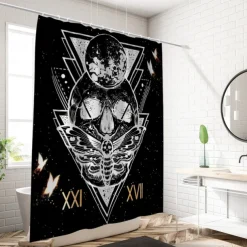 Shower Curtain with Hooks 180cm*180cm(70