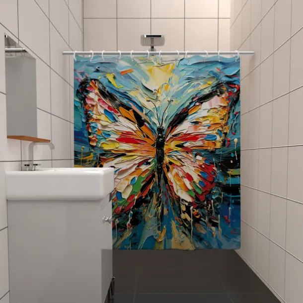 Shower Curtain with Hooks 180cm*180cm(70"*70") Polyester Washable Waterproof Plant Flower Pattern Bathroom Bathtub Decor