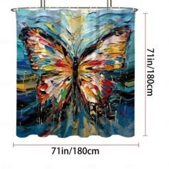 Shower Curtain with Hooks 180cm*180cm(70